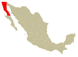 Mapa de Localización del Estado de Baja