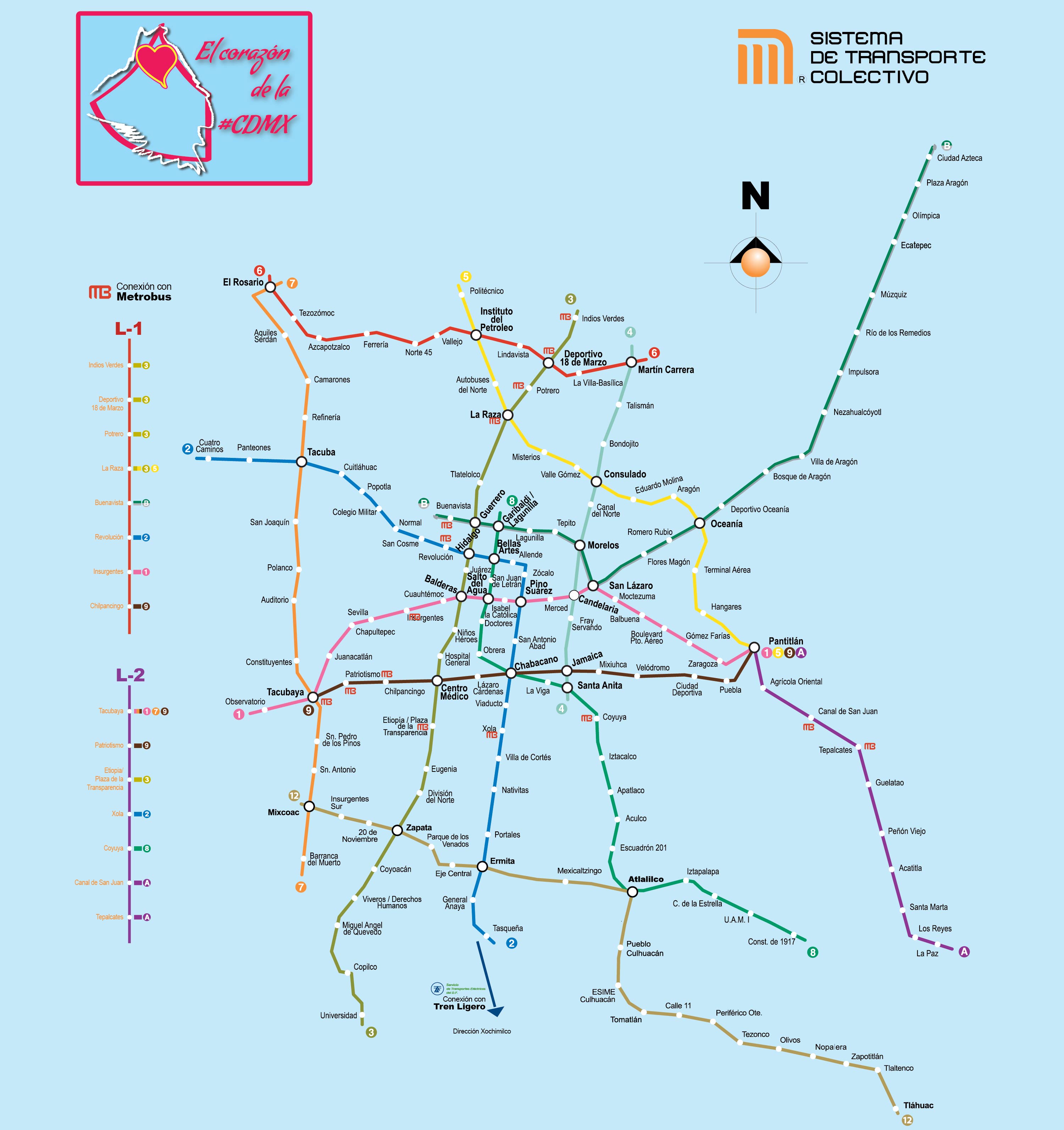 Mapa del metro de la Ciudad de México 