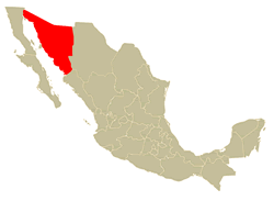 Mapa de Localización del Estado de Sonora