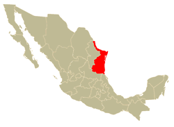 Mapa de Localización del Estado de Tamaulipas