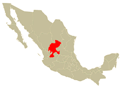 Mapa de Localización del Estado de Zacatecas